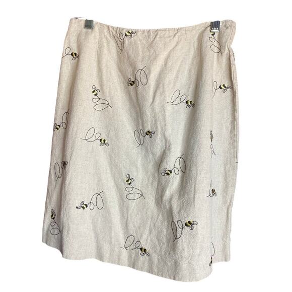 Linen Beige Bumblebee Talbots Y2K Mini Skirt 8